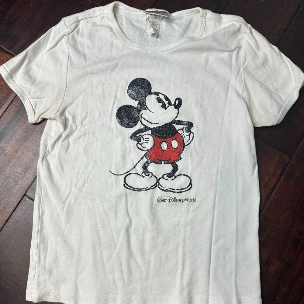 Vintage Walt Disney World Mickey Mouse glitter t-shirt - Medium